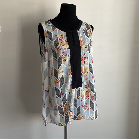 CAbi Grosgrain Floral & Animal Print Hi Low Tank Top - Picture 2 of 4